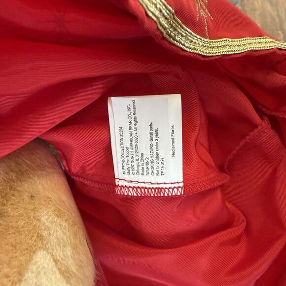 Muffy Vanderbear Christmas Tree Topper Angel Red Dress Holiday Rare 1997 Vintage - Picture 4 of 4